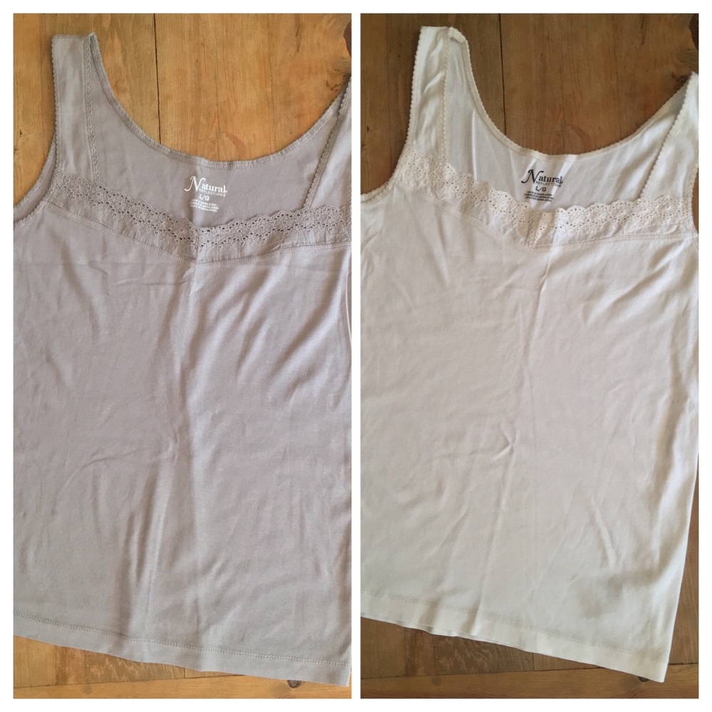 NATURAL REFLECTIONS EYELET TRIM TANK-TOP SET